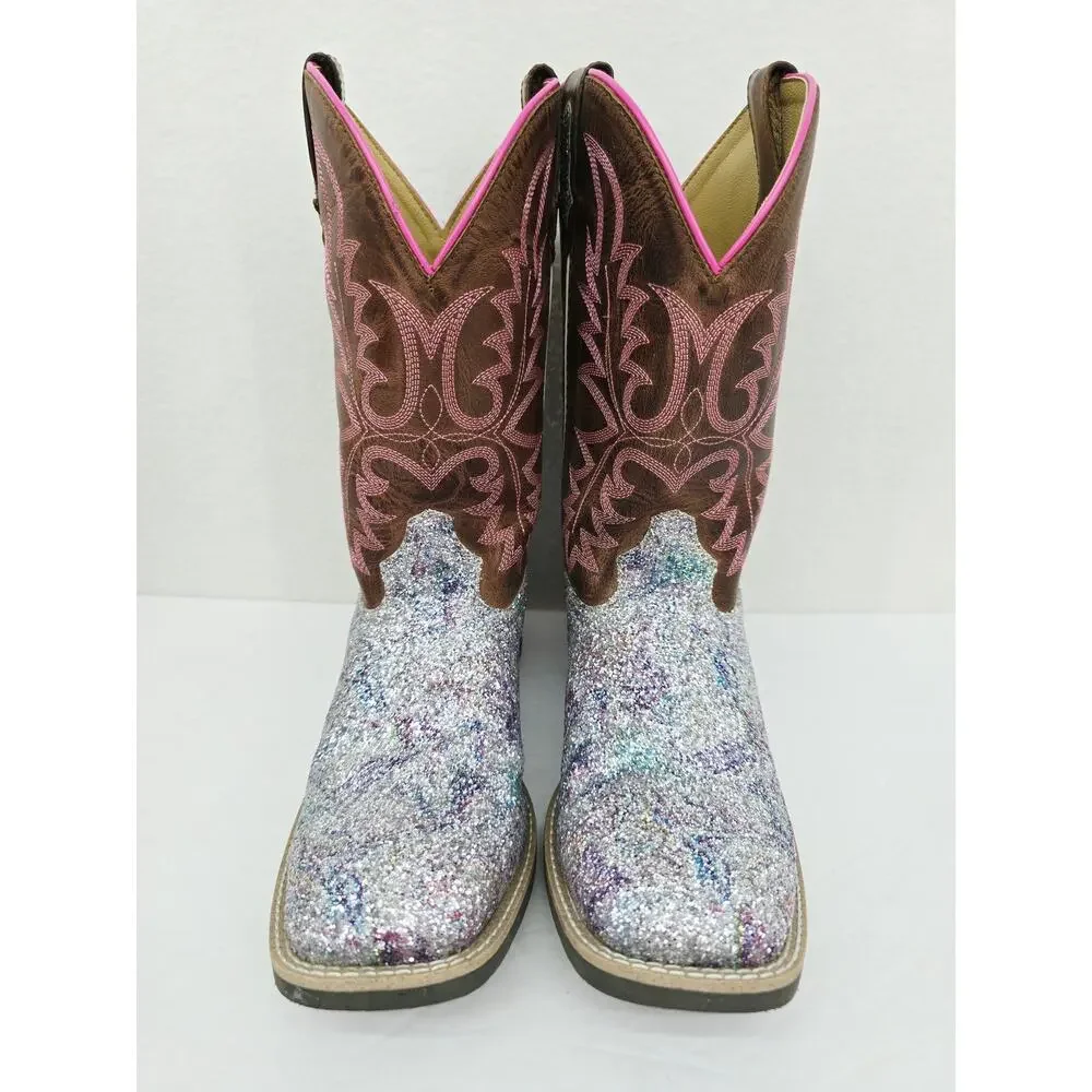 Smoky Mountain Girl's Glitter Western Boots Pink 5.5
